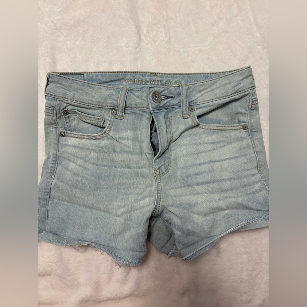 American Eagle Light Blue Denim Shorts